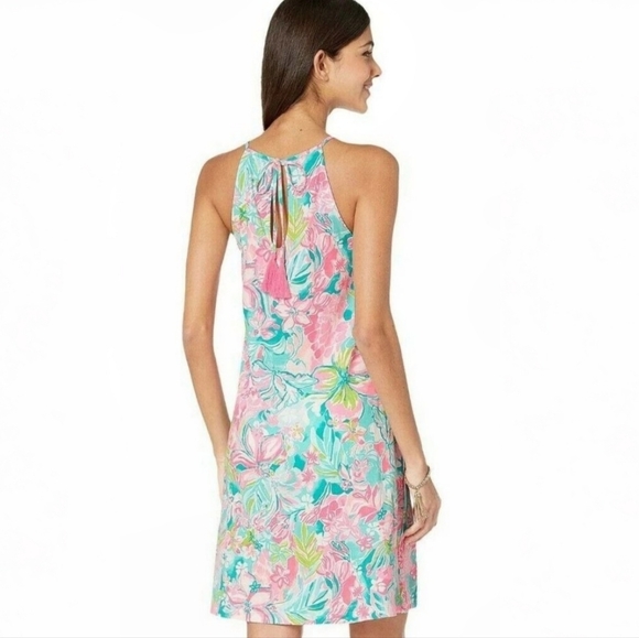 Lilly Pulitzer Pima Cotton Margot Halter S Tassel Tropical Resort Vacation Dress - Picture 16 of 16